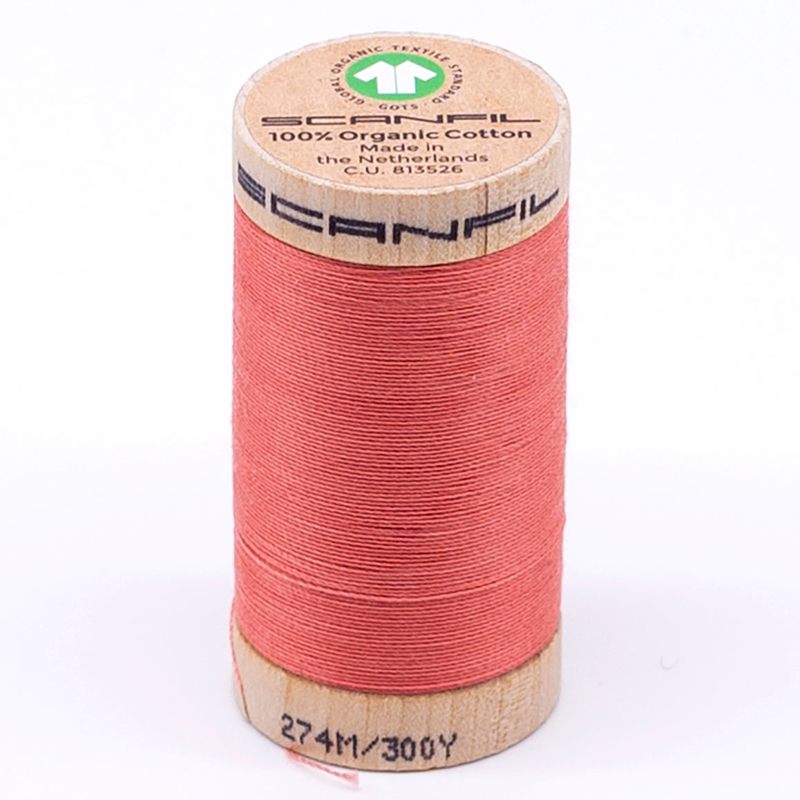 Organic Cotton Spool 30/2 WT | 300 YD | Burnt Coral 4807 – Scanfil ...