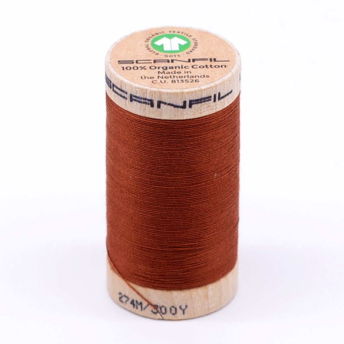 Organic Cotton Spool 30/2 WT | 300 YD | Baked Clay 4828 – Scanfil ...