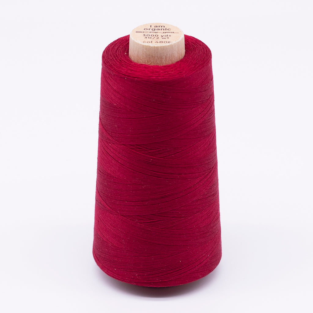 Mtakee 　SACRA H.COUNT COTTON Organic Cotton Cone 30/2 WT | 3000 YD | Crimson 4806 – Scanfil