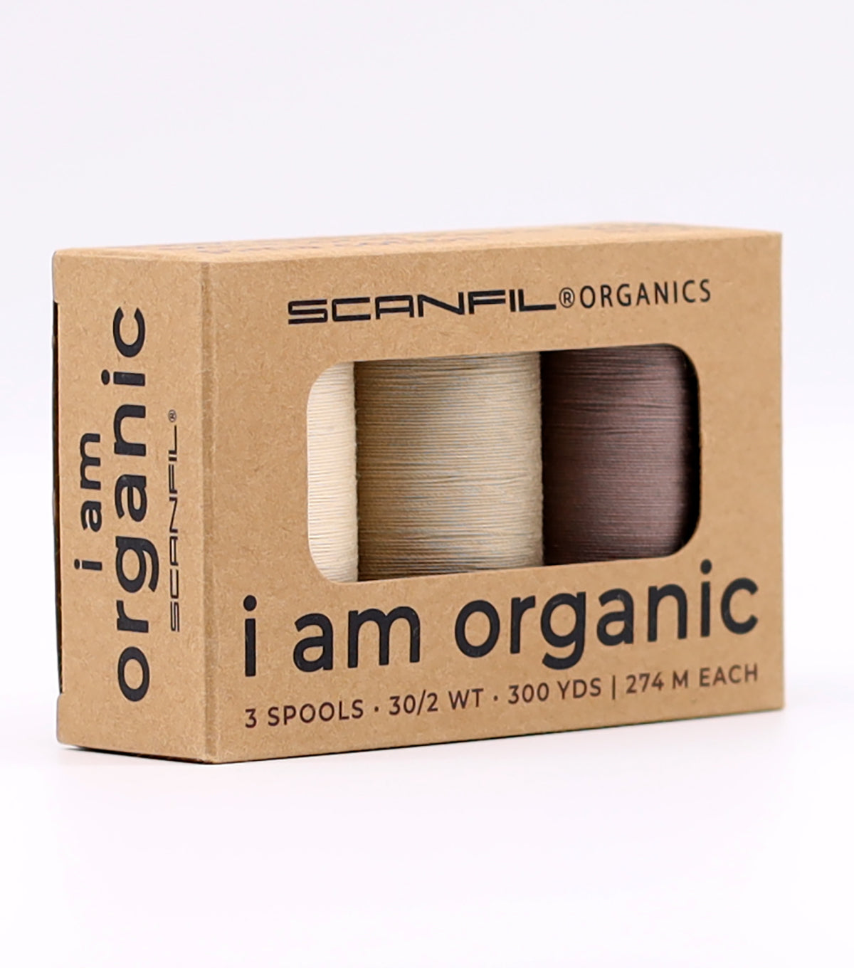 Organic Cotton 3 Spool Set | 30/2 WT | 300 YD | Tan Shades – Scanfil ...
