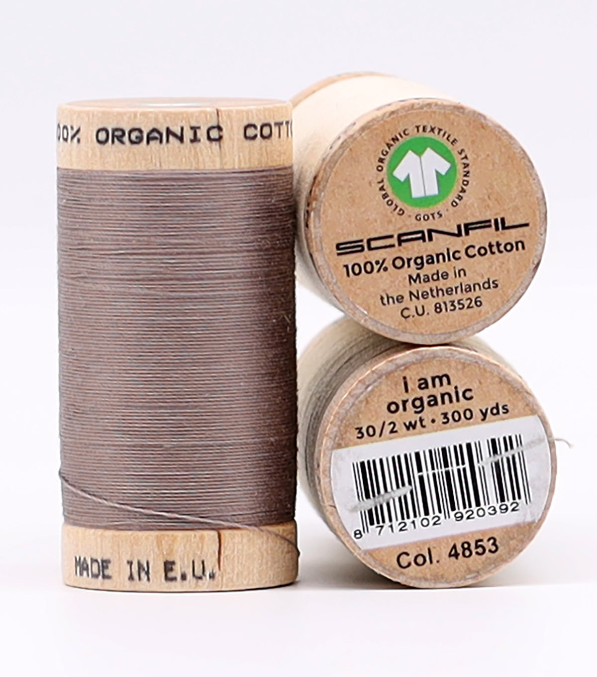 Organic Cotton 3 Spool Set | 30/2 WT | 300 YD | Tan Shades – Scanfil ...